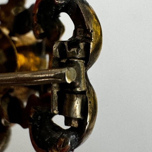 Victorian Gold Gilded Citrine Brooch Pin - Picture 12 of 13